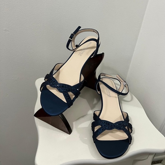 Benjamin Walk Blue Sandals with Ankle Strap and Bow Detail - Picture 3 of 5